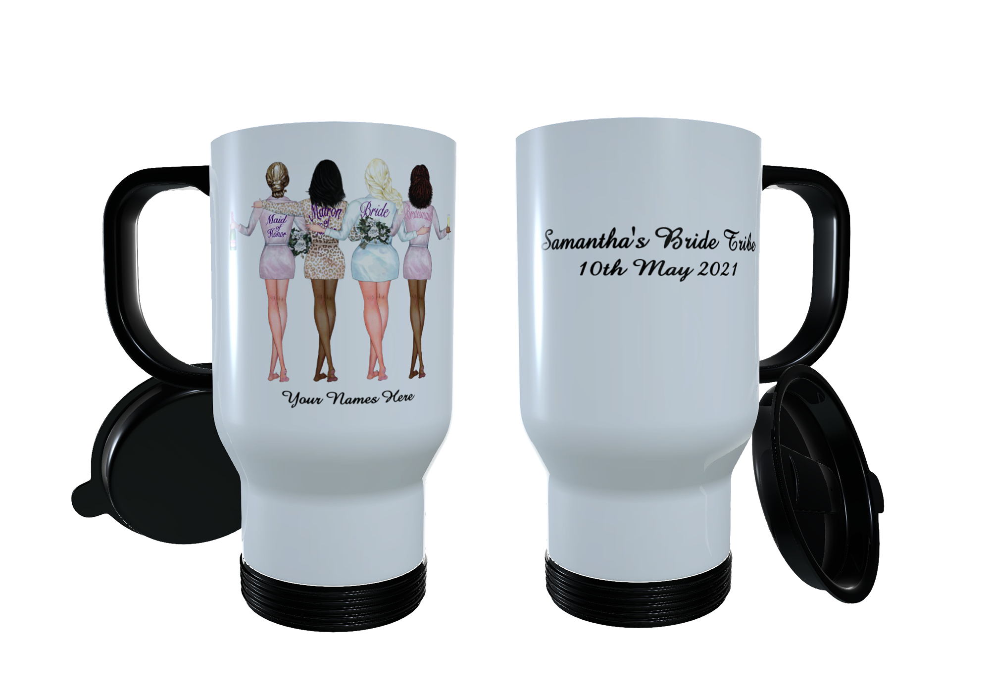 Bridetribe Personalised Travel Mug, Bride squad Travel Mug